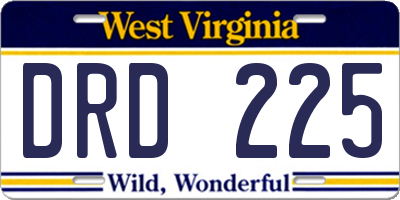 WV license plate DRD225