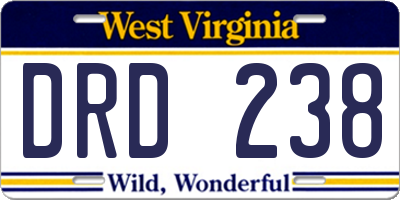 WV license plate DRD238