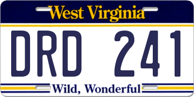 WV license plate DRD241