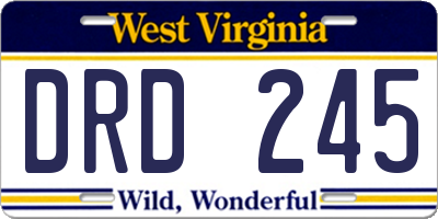 WV license plate DRD245