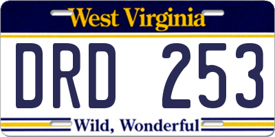WV license plate DRD253