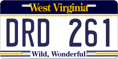 WV license plate DRD261
