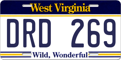 WV license plate DRD269
