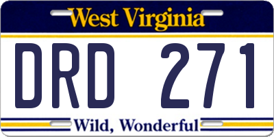 WV license plate DRD271