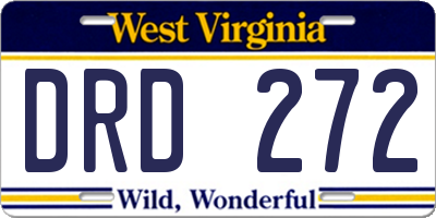 WV license plate DRD272