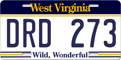 WV license plate DRD273