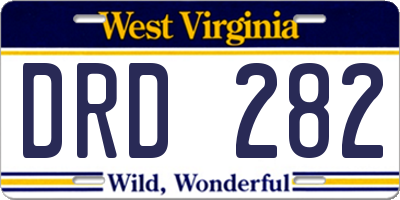 WV license plate DRD282