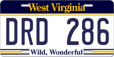WV license plate DRD286
