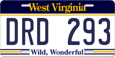WV license plate DRD293