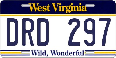 WV license plate DRD297