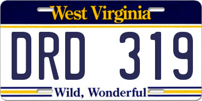 WV license plate DRD319