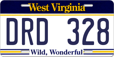 WV license plate DRD328