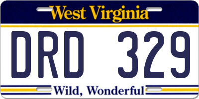 WV license plate DRD329