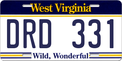 WV license plate DRD331