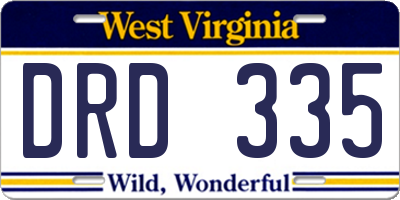 WV license plate DRD335
