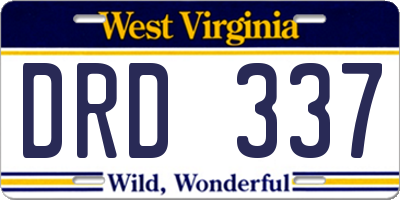 WV license plate DRD337
