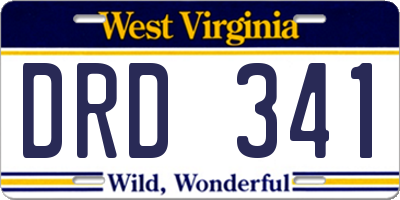 WV license plate DRD341
