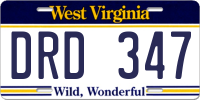 WV license plate DRD347