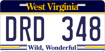 WV license plate DRD348