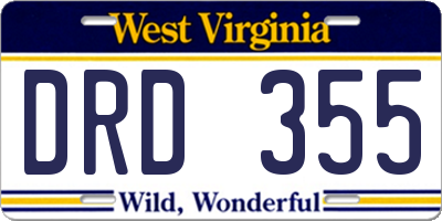 WV license plate DRD355