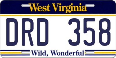 WV license plate DRD358