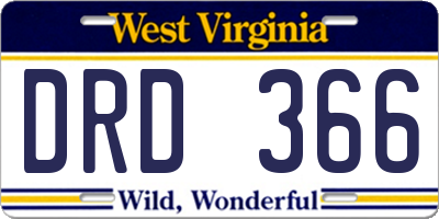 WV license plate DRD366