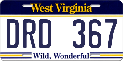 WV license plate DRD367
