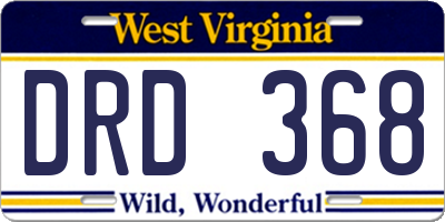 WV license plate DRD368