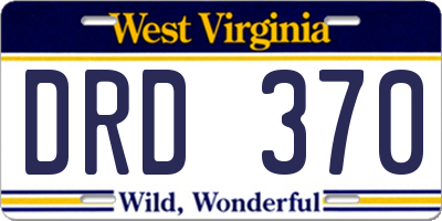 WV license plate DRD370