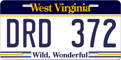 WV license plate DRD372