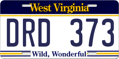 WV license plate DRD373