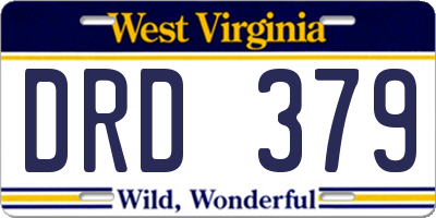 WV license plate DRD379