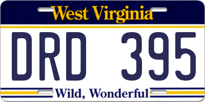WV license plate DRD395