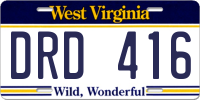 WV license plate DRD416