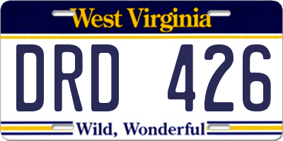 WV license plate DRD426