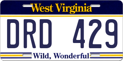 WV license plate DRD429