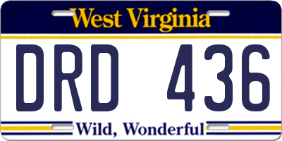 WV license plate DRD436