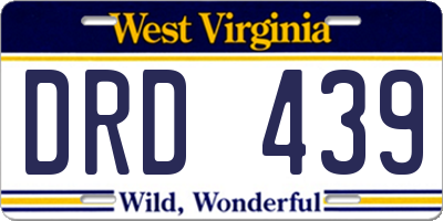 WV license plate DRD439