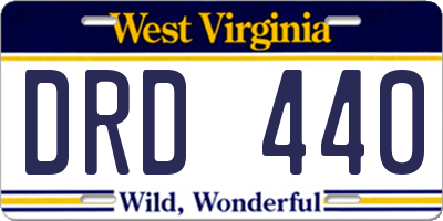WV license plate DRD440