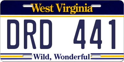 WV license plate DRD441