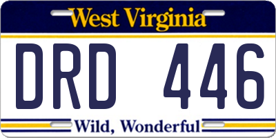 WV license plate DRD446