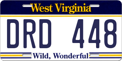 WV license plate DRD448