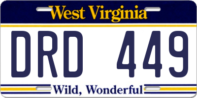 WV license plate DRD449