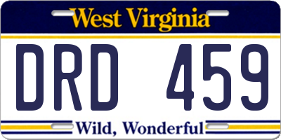 WV license plate DRD459