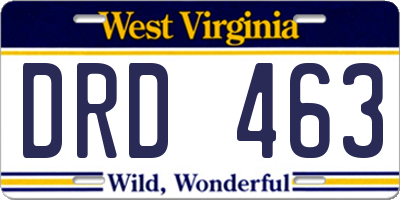 WV license plate DRD463