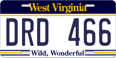 WV license plate DRD466
