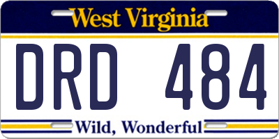 WV license plate DRD484