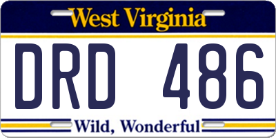 WV license plate DRD486