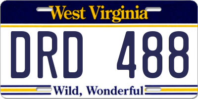 WV license plate DRD488