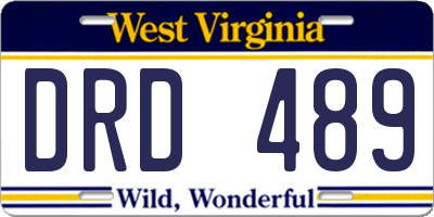 WV license plate DRD489